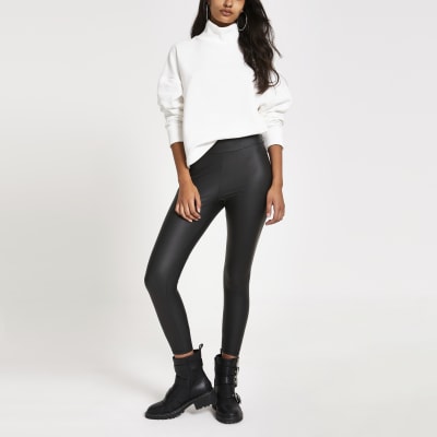 Zwarte legging met coating