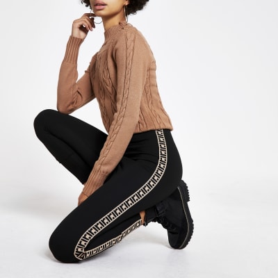 Black RI tape side leggings