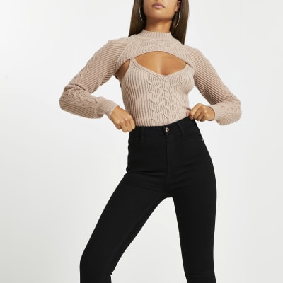 Hailey - Schwarze Jeans mit hohem Bund