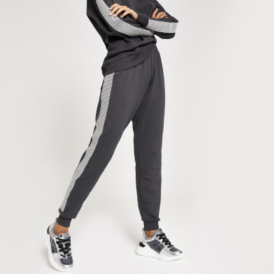 Grey diamante embellished side joggers