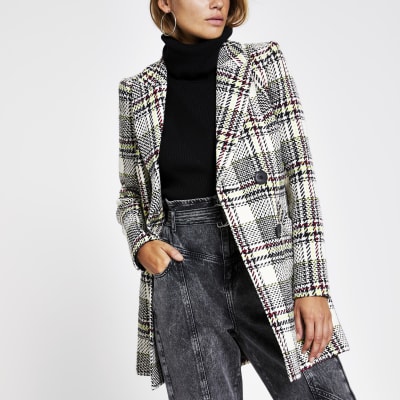 Karierte Bouclé-Jacke