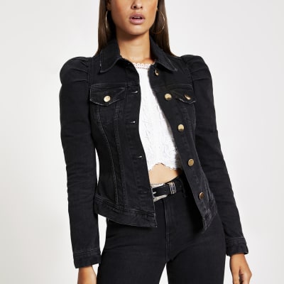 black denim jacket womens river island