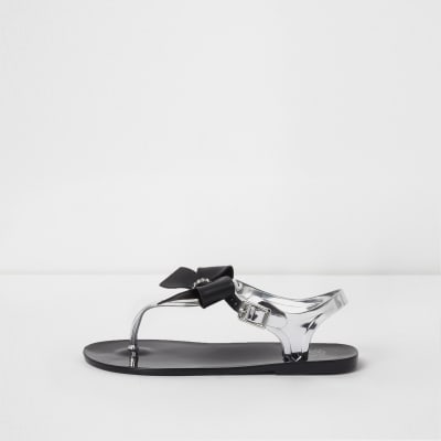 black diamante jelly sandals