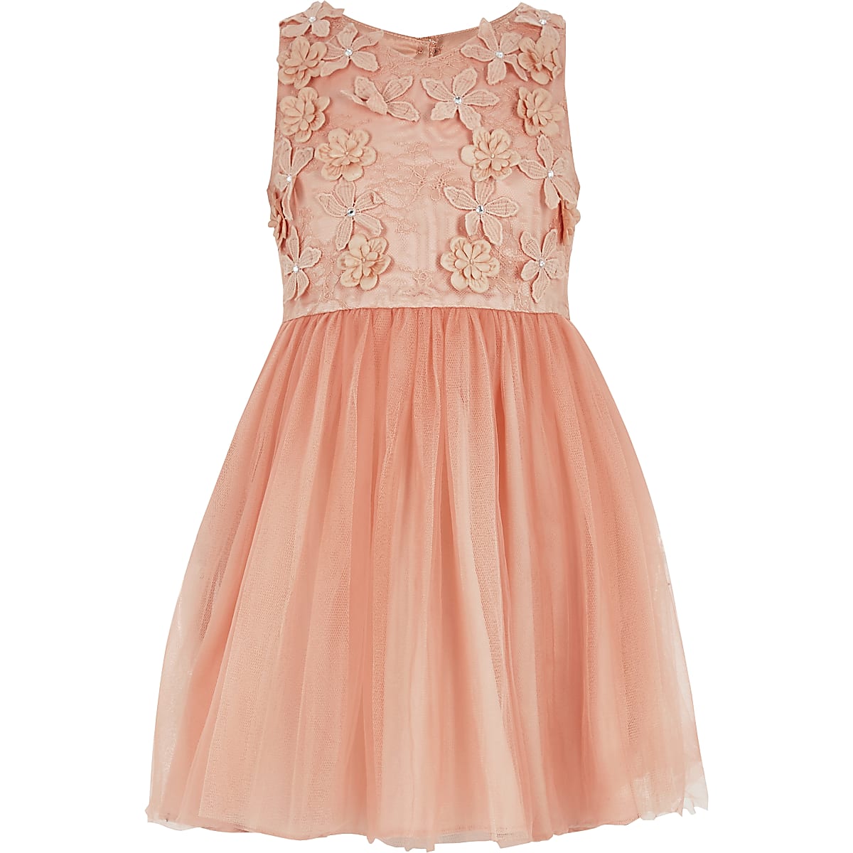 Flower Embellished Prom Dresses