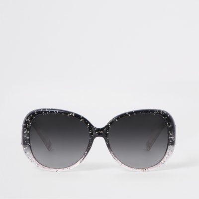 Girls pink glitter glam sunglasses | River Island