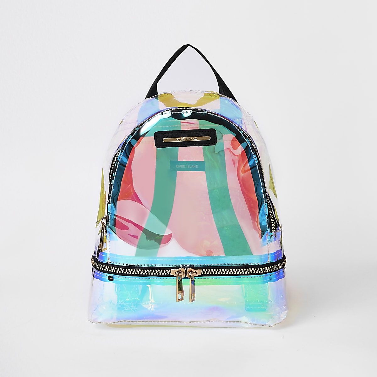Girls silver holographic backpack | River Island