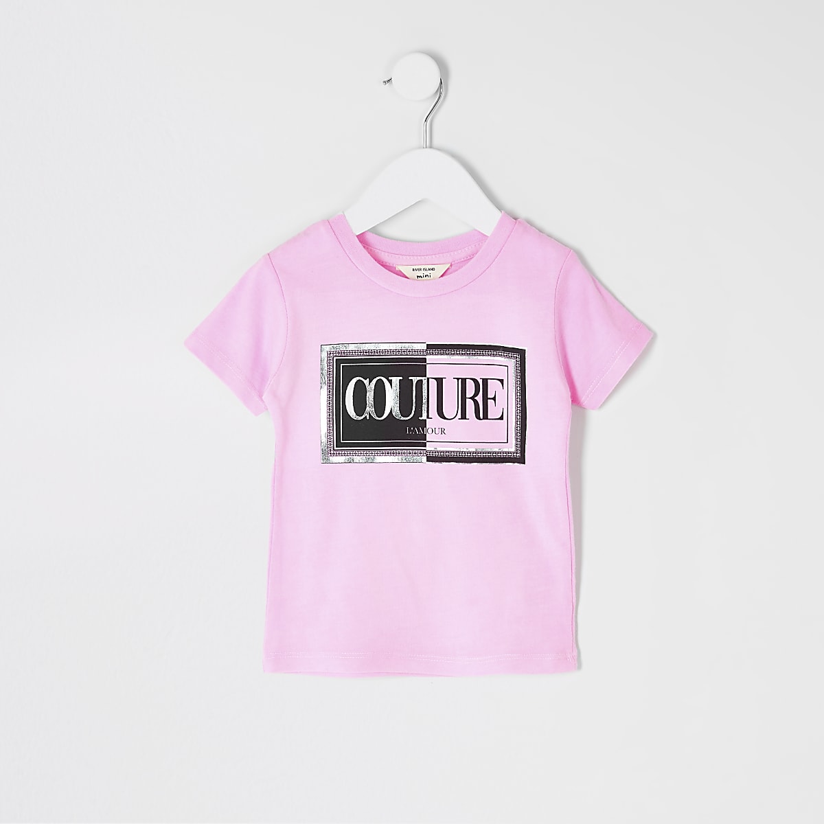 Mini girls neon pink printed T-shirt - Baby Girls Tops - Mini Girls - girls