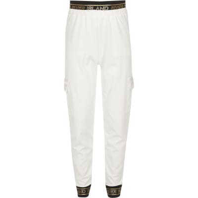 girls white joggers