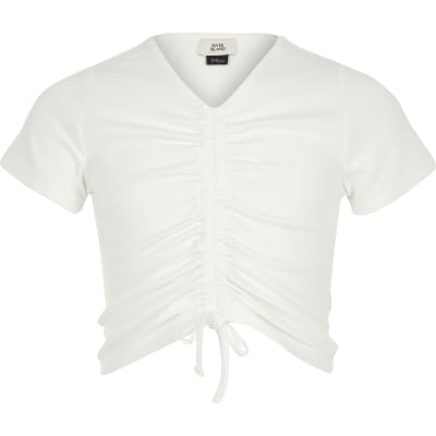 ruched front t shirt