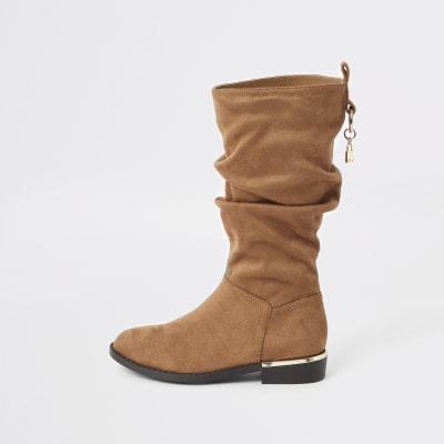 river island cream slouch boots