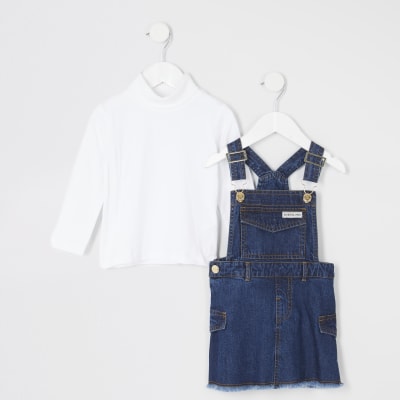 river island denim pinafore