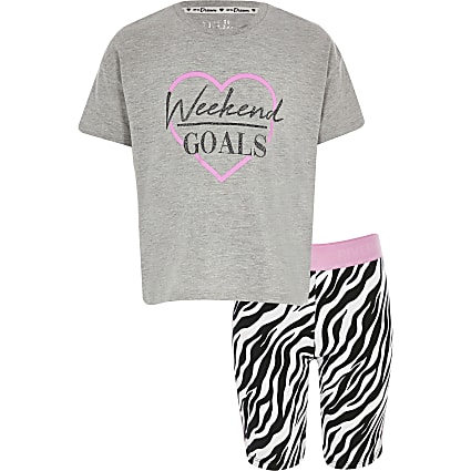 Girls Selfie Queen Short Pyjamas 9 to 16 Years Pink Black