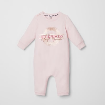 Roze babygrow met 'Little princess'-tekst voor baby's