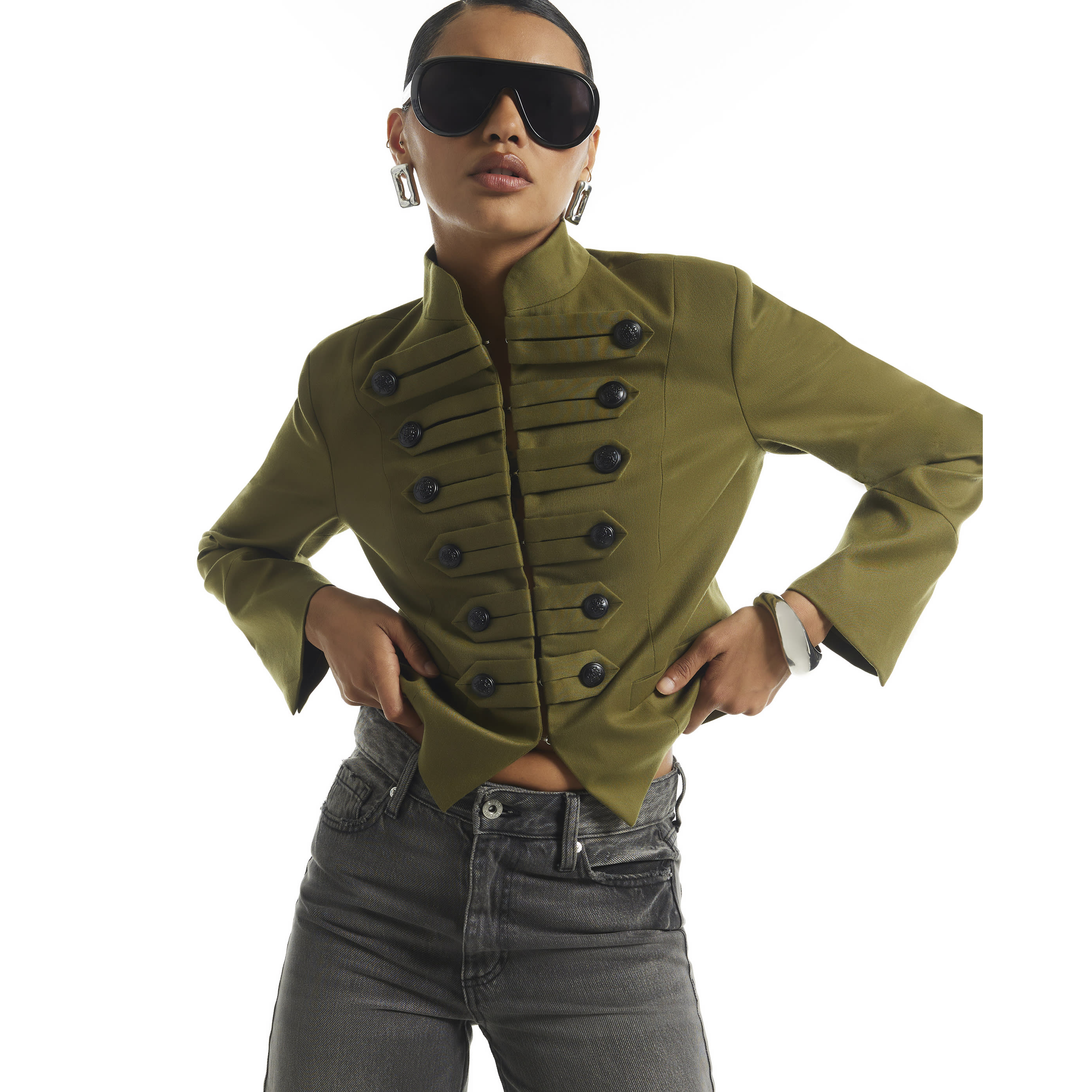 River Island Khaki Military Jacket