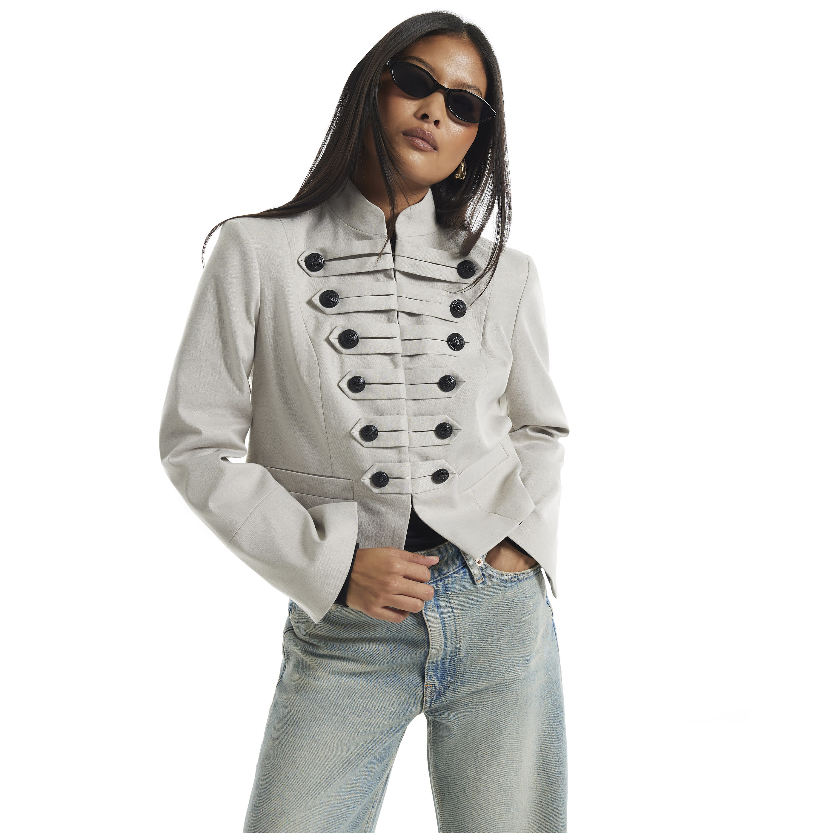 River Island Petite Beige Military Jacket