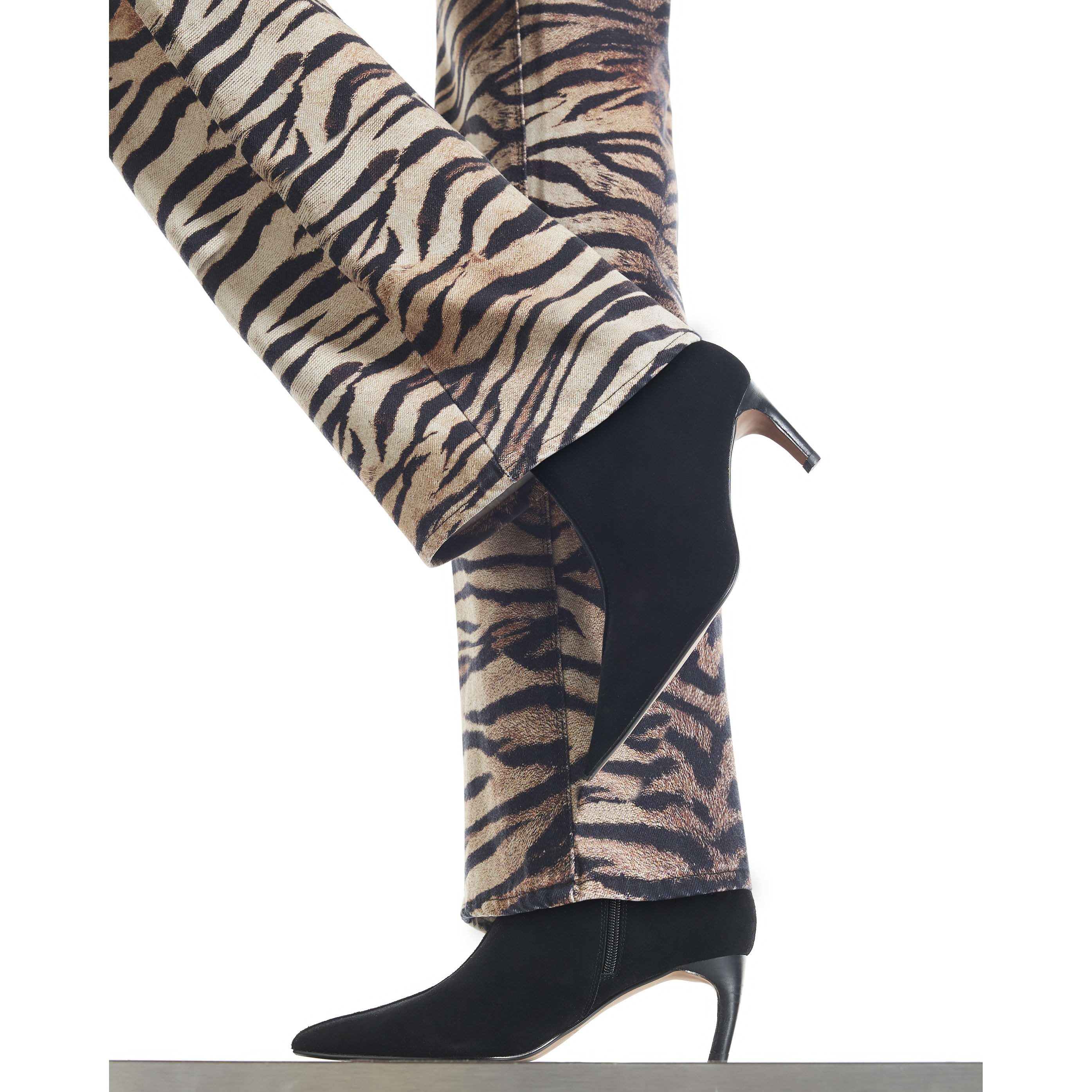River Island Black Suede Centre Seam Ankle Boots