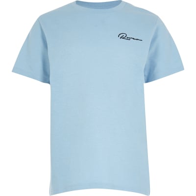 Age 13+ boys blue 'River' t-shirt | River Island