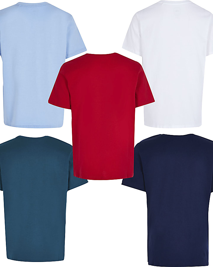 Age 13+ boys red RVR t-shirts 5 pack