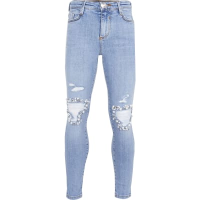 girls skinny ripped jeans
