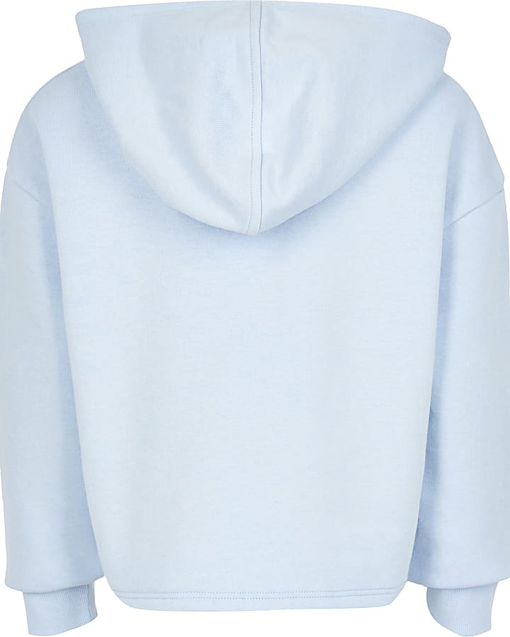 Age 13+ girls blue 'Fierce' print hoodie