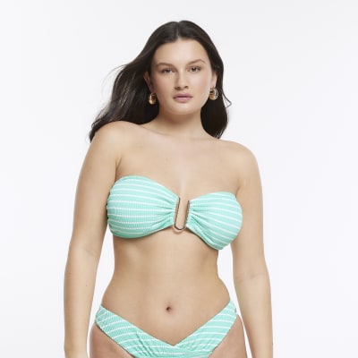 Aqua fuller bust texture bandeau bikini top River Island
