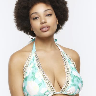 Fuller bust Seychelles Reversible Triangle bikini top - Tiger print – All  Peace Label