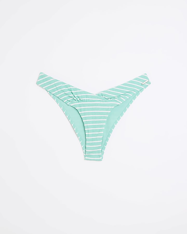 Aqua Stripe texture bikini bottoms