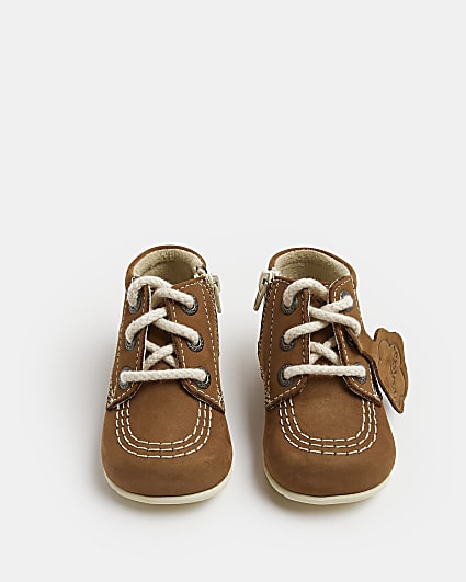 Baby Beige kickers leather ankle boots