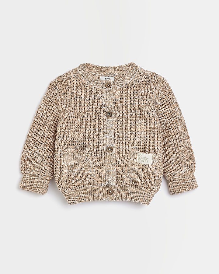 Baby beige knitted cardigan