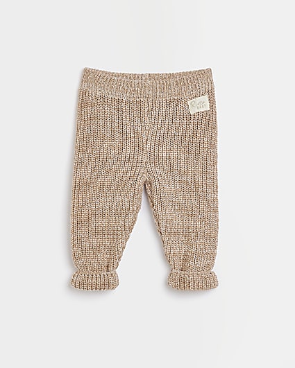 Baby beige knitted leggings