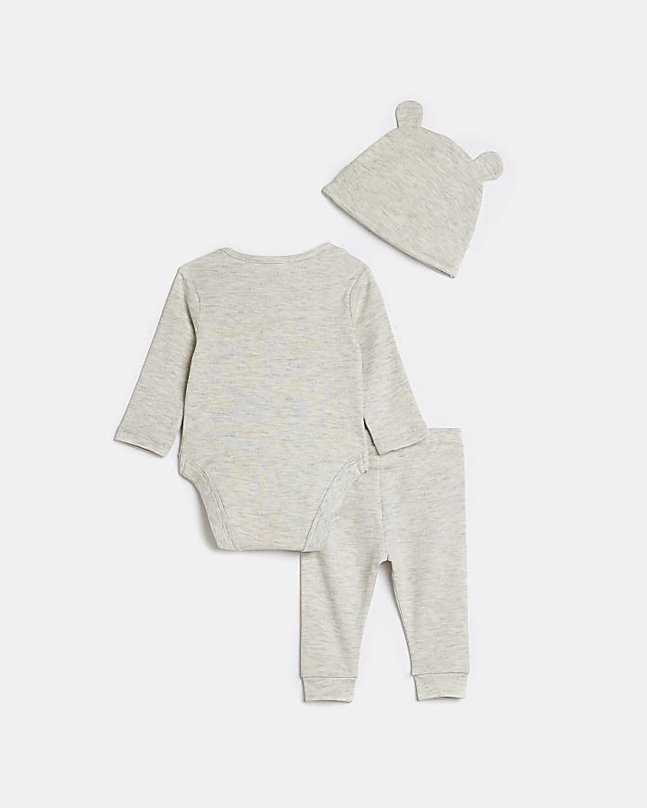Baby Beige 'Snuggles' babygrow and Hat Set