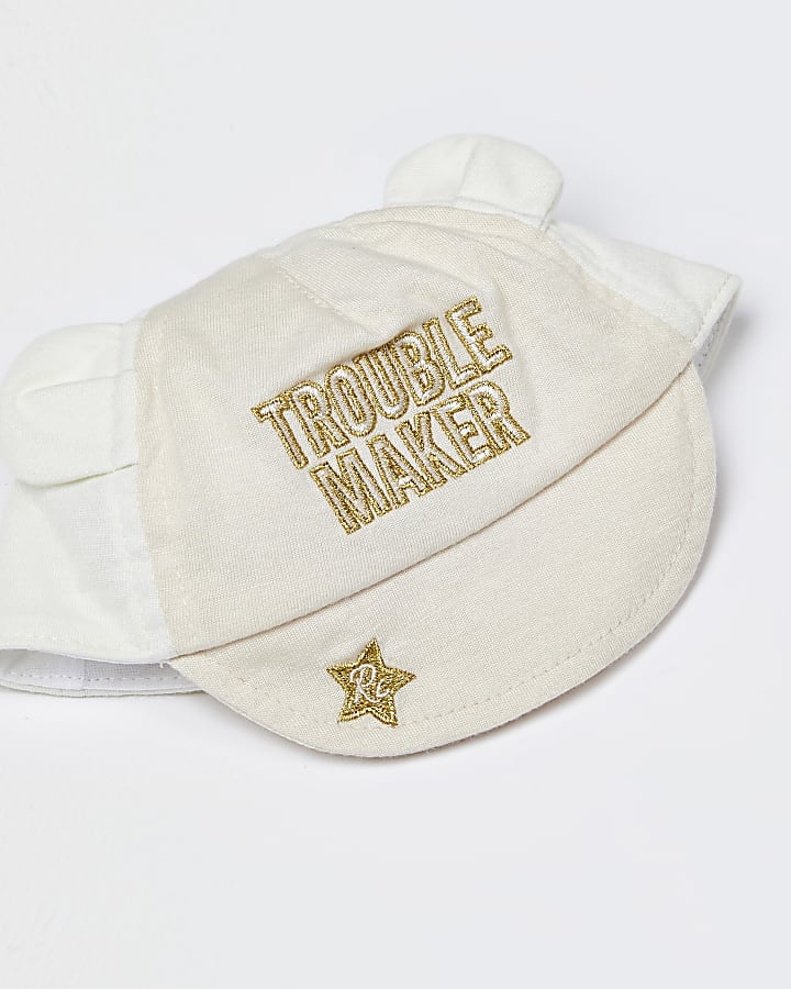 Baby beige 'Trouble Maker' baseball cap