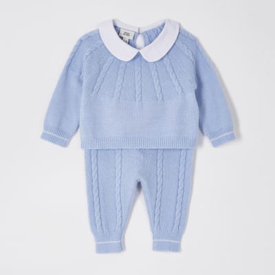 baby blue cable knit jumper