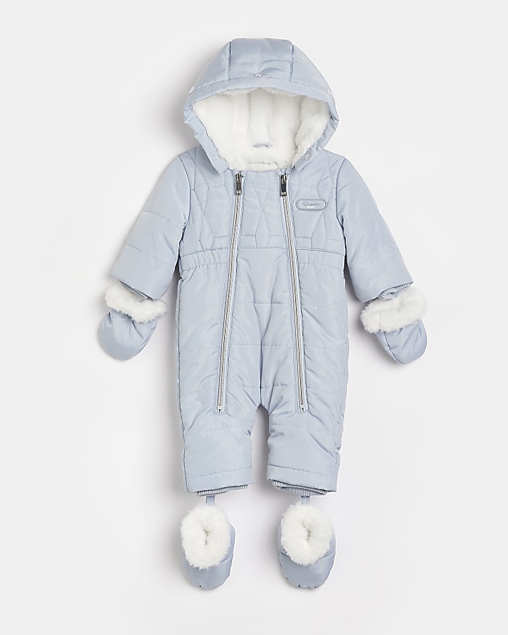Boys Baby hooded Snowsuit with booties River Island Sport & Swimwear Skiwear Ski Suits 