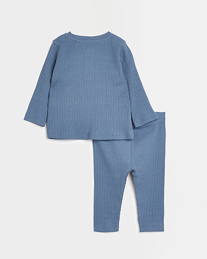 Baby blue long sleeve ribbed outfit
