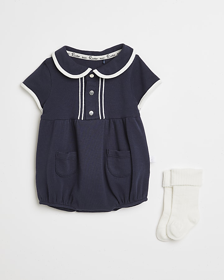 Baby blue sailor bodysuit outfit