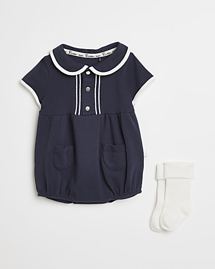 Baby blue sailor bodysuit outfit