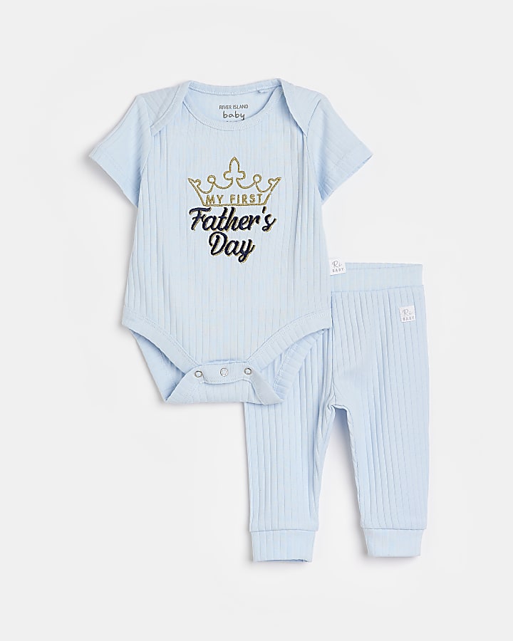 Baby boy blue Fathers Day outfit