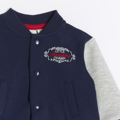 Baby boy navy handsome bomber set River Island