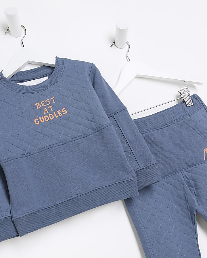 Baby boys blue angel & rocket sweatshirt set