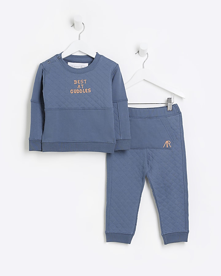 Baby boys blue angel & rocket sweatshirt set
