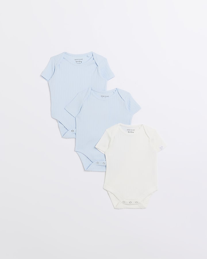 Baby boys blue baby grows 3 Pack
