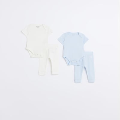 Baby boys blue bodysuits and leggings set