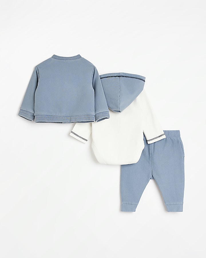 Baby boys blue bomber and joggers outfit