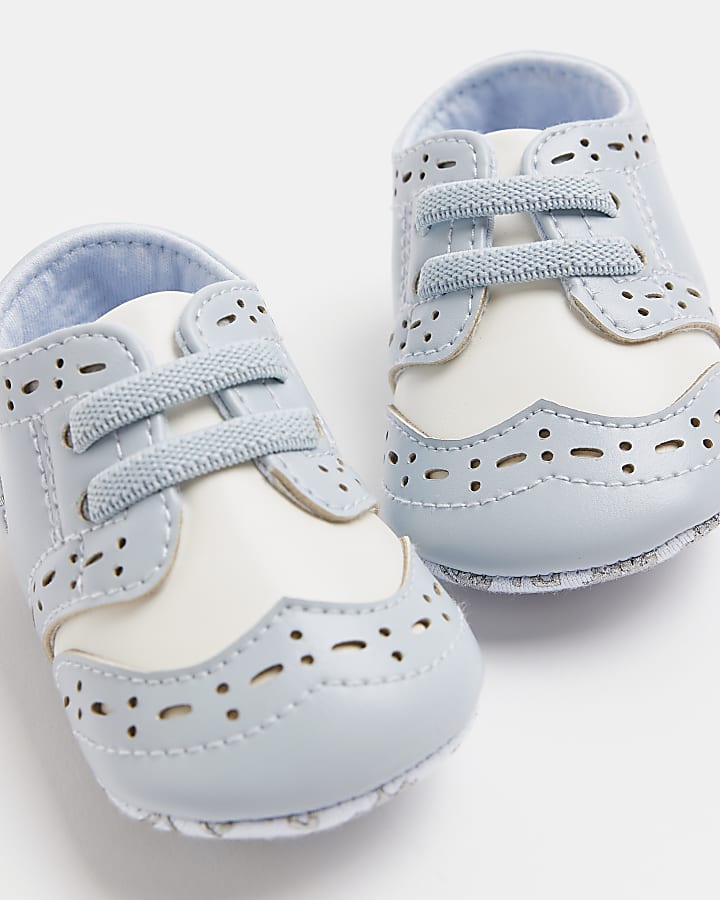 Baby Boys Blue Brogue Lace Shoes
