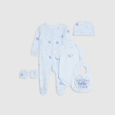 Baby Boys Blue Daddy's Little Star Gift Set
