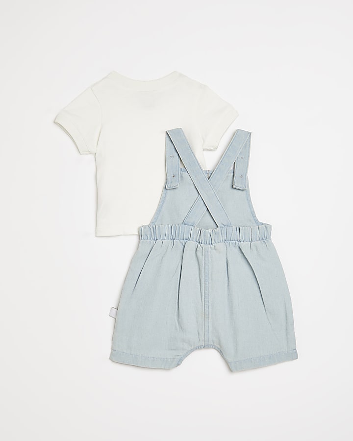 Baby boys blue denim dungaree outfit