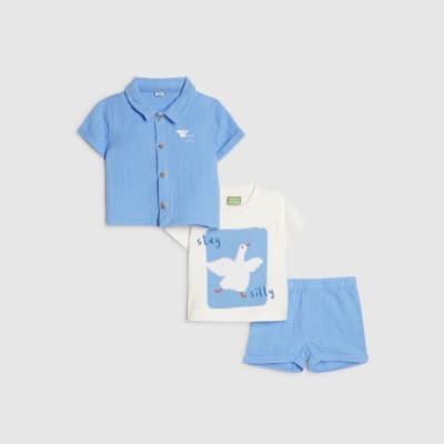 Baby Boys Blue Goose T-Shirt Set