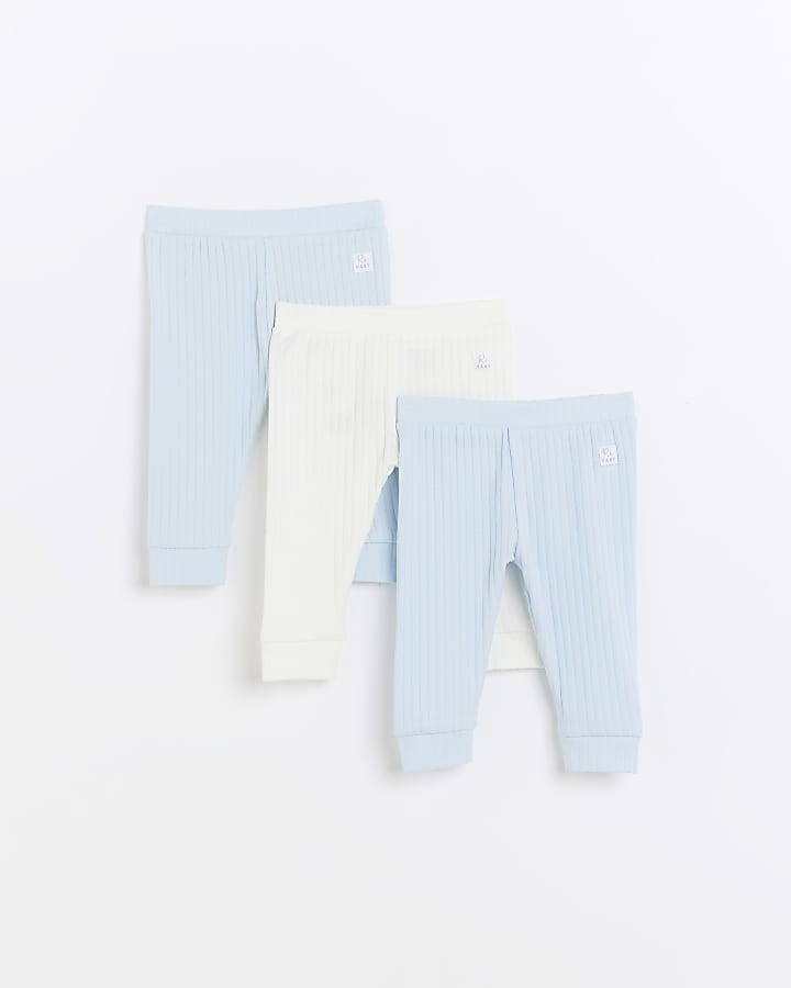 Baby boys blue leggings 3 pack
