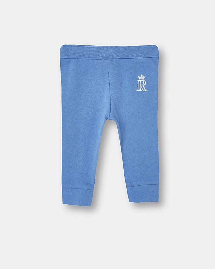 Baby boys blue RI embroidered leggings